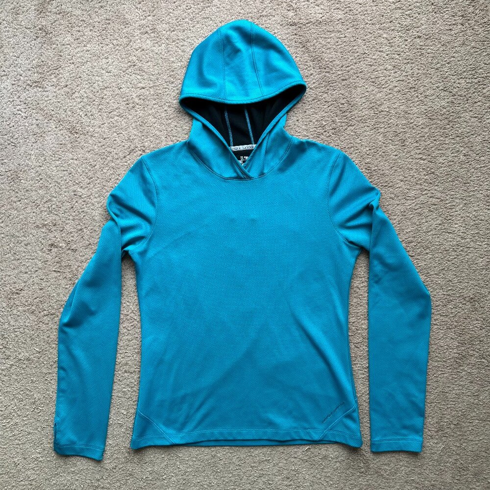 Under Armour Sweatshirt Womens XL Pullover Hoodie Fitted Coldgear Blue Fleece